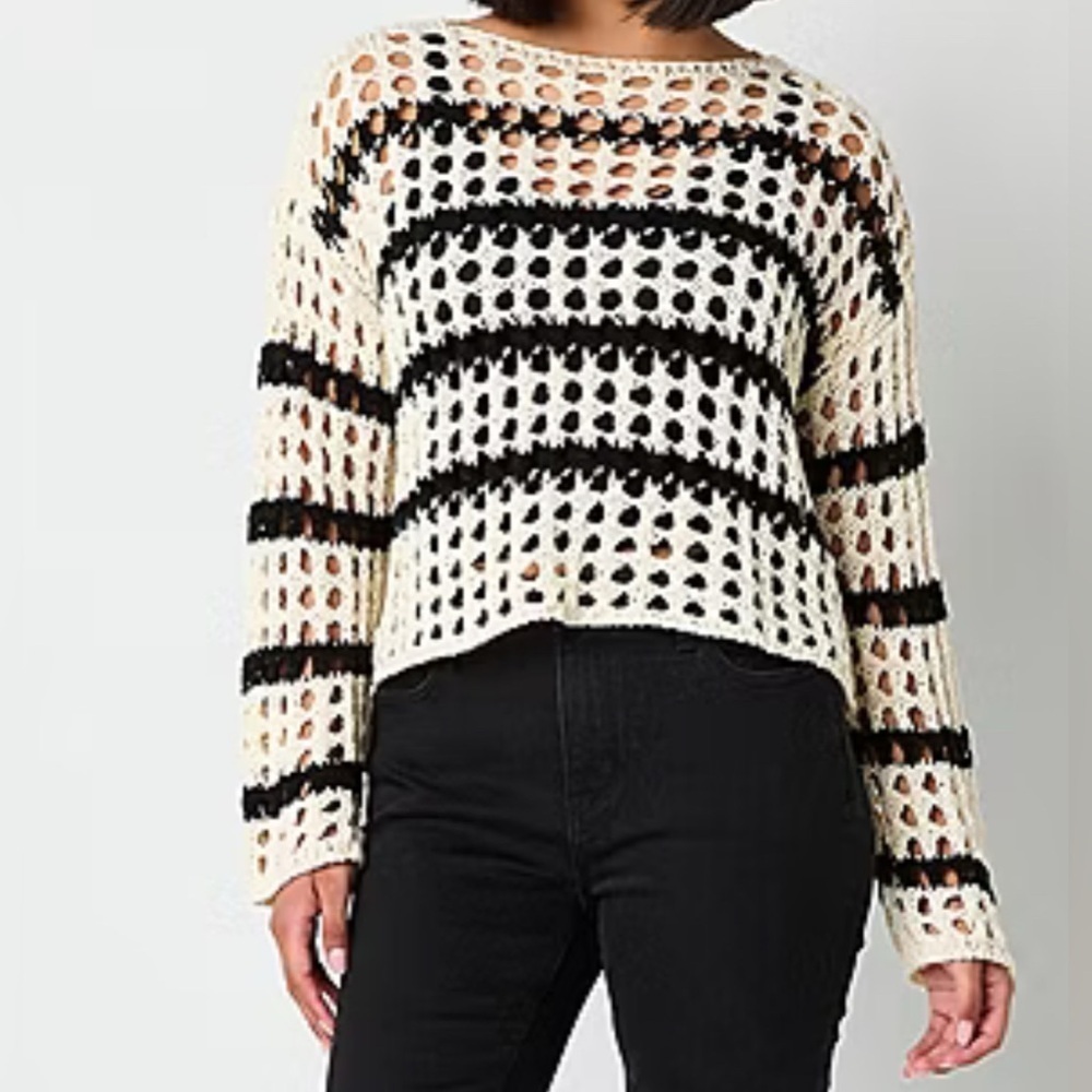 Arizona Jean Company Open-Knit Sweater(Bust 34½" - 35½ Length: 19”)